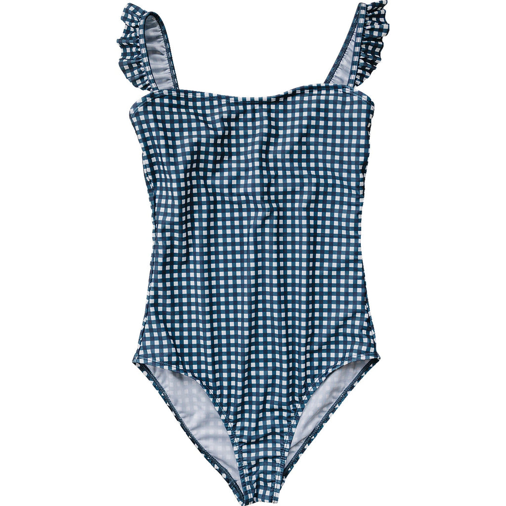 Navy Gingham Women’s One-Piece swimsuit