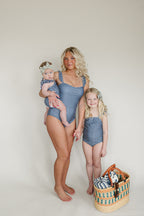 Navy Gingham Women’s One-Piece swimsuit