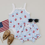 Gingham Cherry Shorts Set
