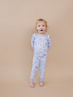 Bamboo Two Piece Set | Blue Flowers