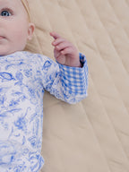 Bamboo Zip Romper | Blue Flowers