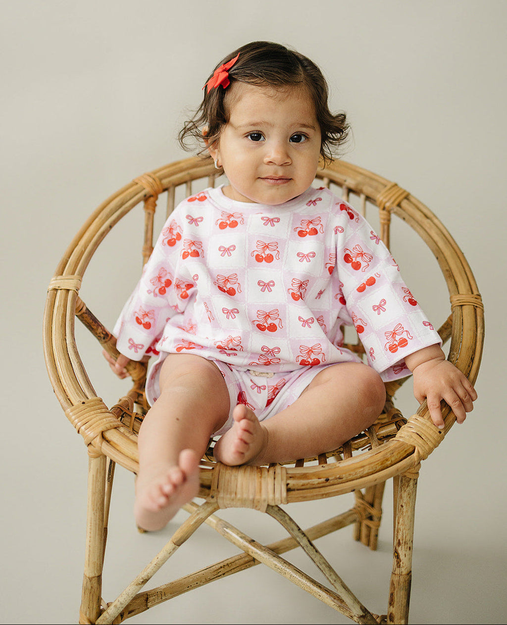 Checkered Cherry Shorts Set