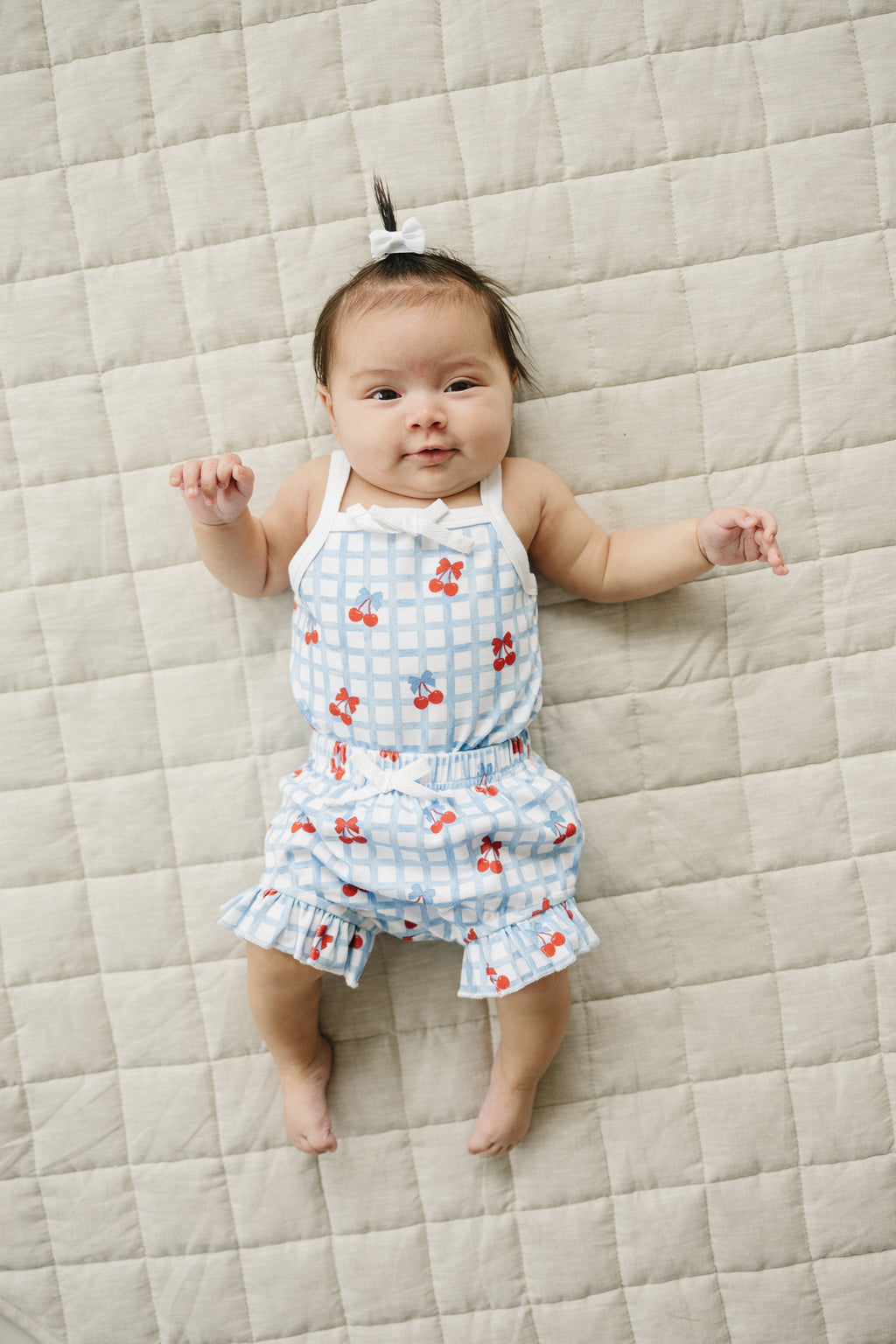 Gingham Cherry Shorts Set