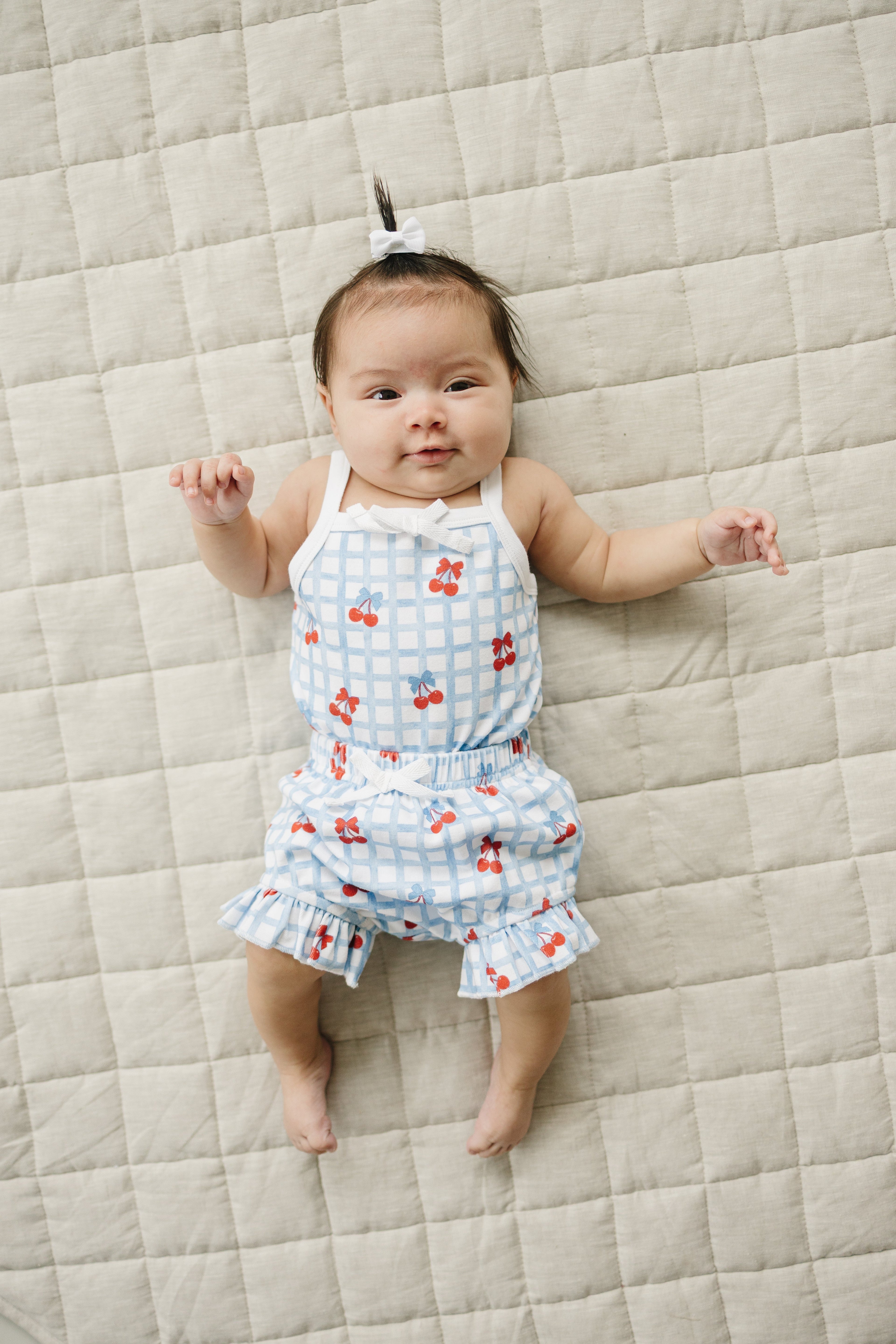 Gingham Cherry Shorts Set