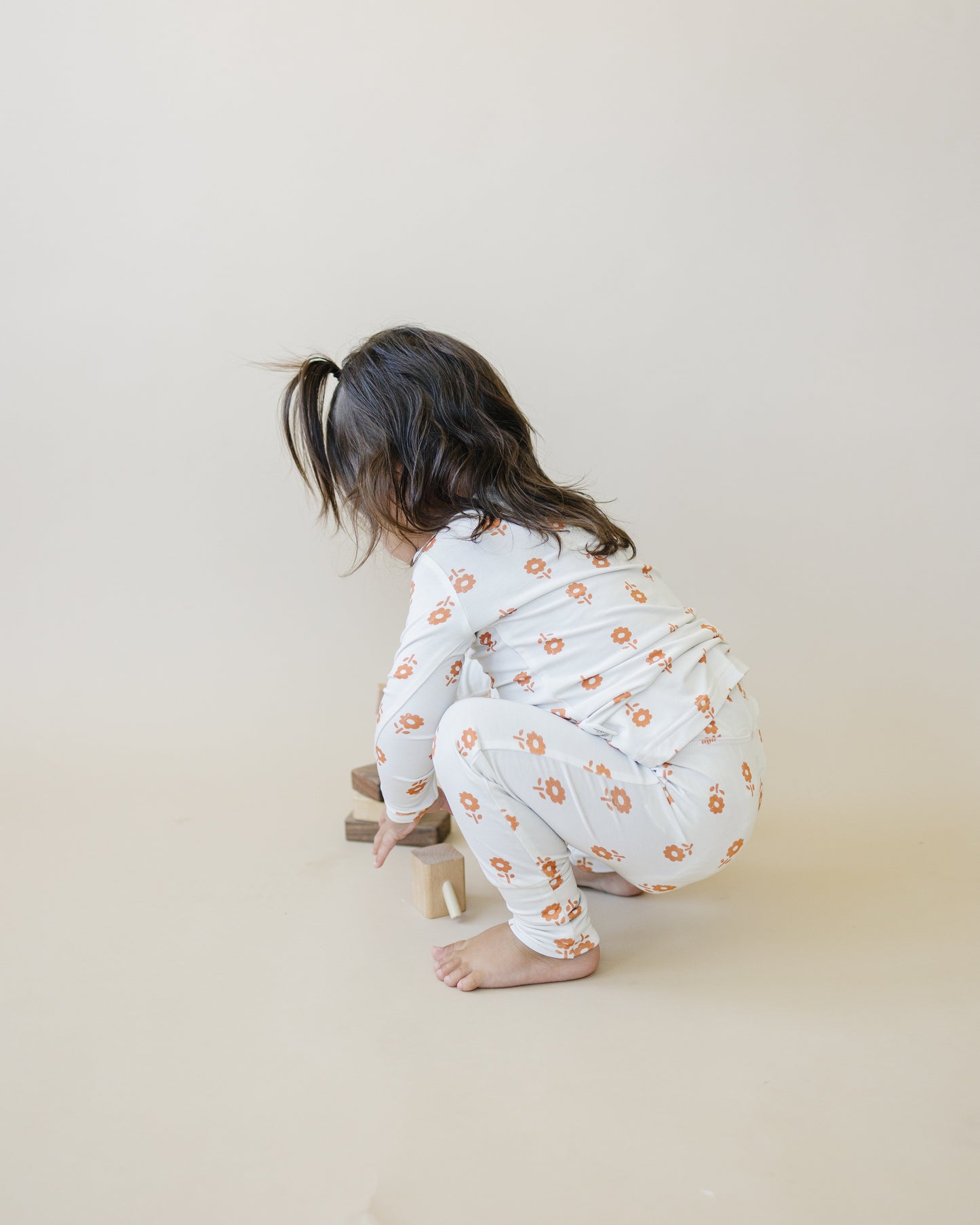 Pumpkin Posie 2pc Henley Bamboo Pajamas