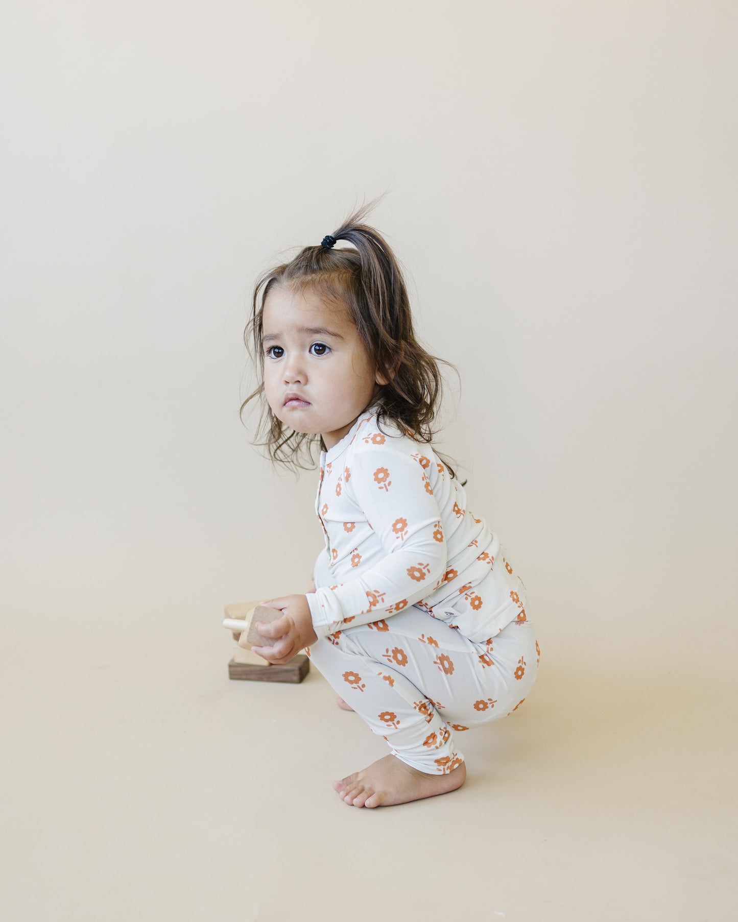 Pumpkin Posie 2pc Henley Bamboo Pajamas
