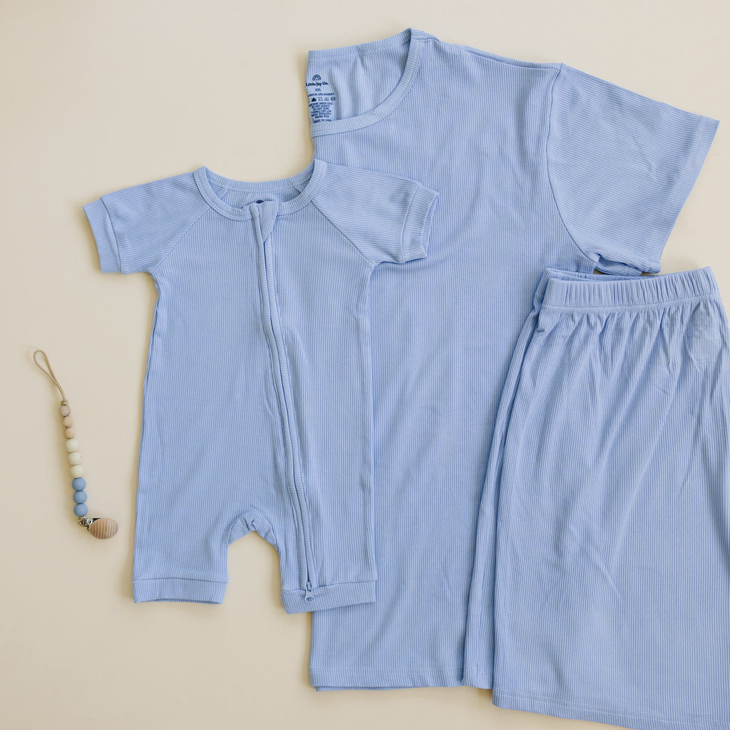Women's Ribbed Bamboo Pajama Top & Bottom Set