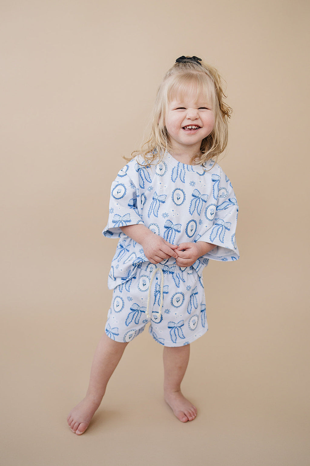 Shorts Set | Blue Bow