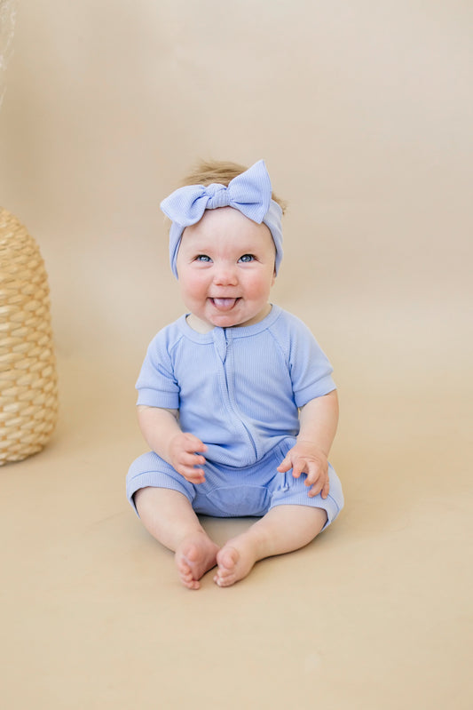 Solid Ribbed Bamboo Shorty Romper  - more colors