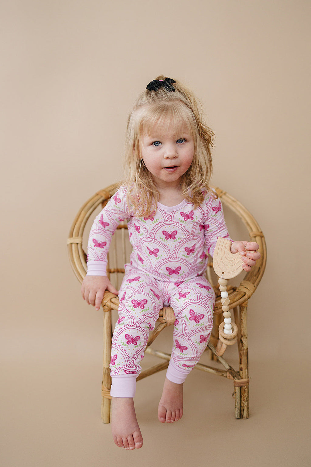 Bamboo Two Piece Set | Pink Butterfly