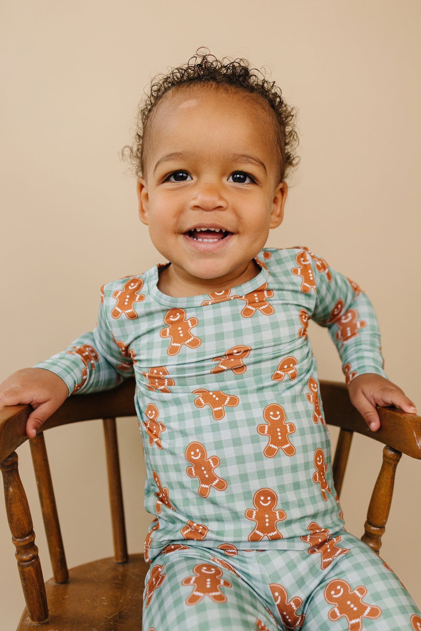 Bamboo Two Piece Set | Gingerbread Gingham