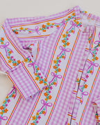 Bamboo Zip Romper | Gingham & Flowers