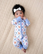 Bamboo Zip Romper | Chickens & Flowers