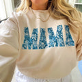 'Blue & White Chinoiserie 'Mama' Crewneck Sweatshirt