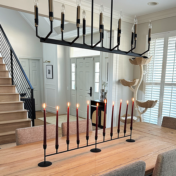 41 Inch Matte Black 11-Taper Candle Holder