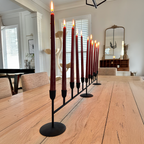 41 Inch Matte Black 11-Taper Candle Holder