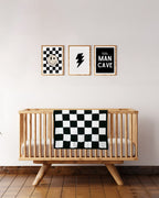 Checkered Plush Blanket | Black