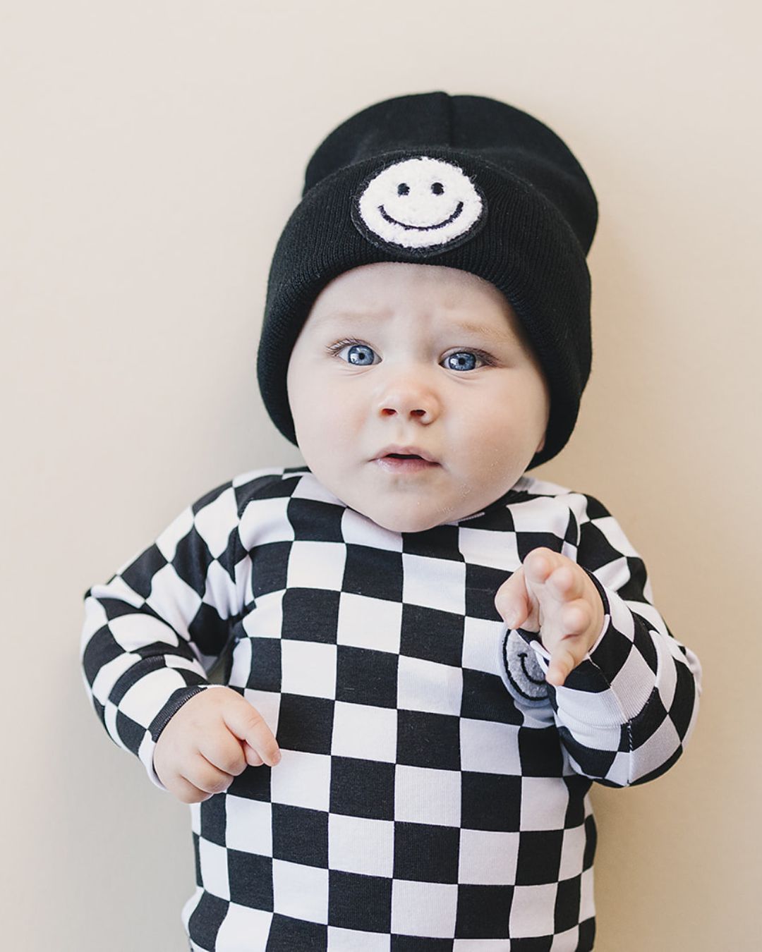 Checkered Black Smiley Lounge Set