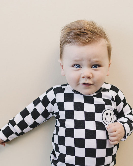 Checkered Black Smiley Lounge Set