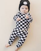 Checkered Black Smiley Lounge Set