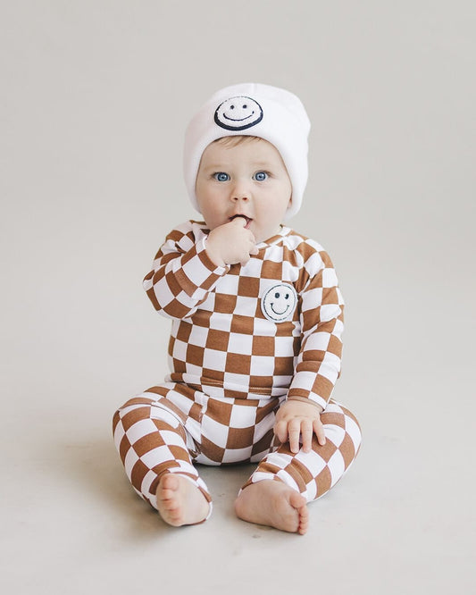 Copper Checkered Smiley Lounge Set