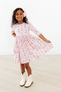 Ribbons & Rodeos 3/4 Sleeve Pocket Twirl Dress
