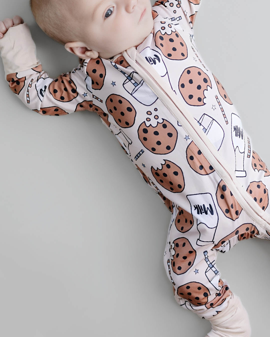 Milk & Cookies Bamboo Zip Romper
