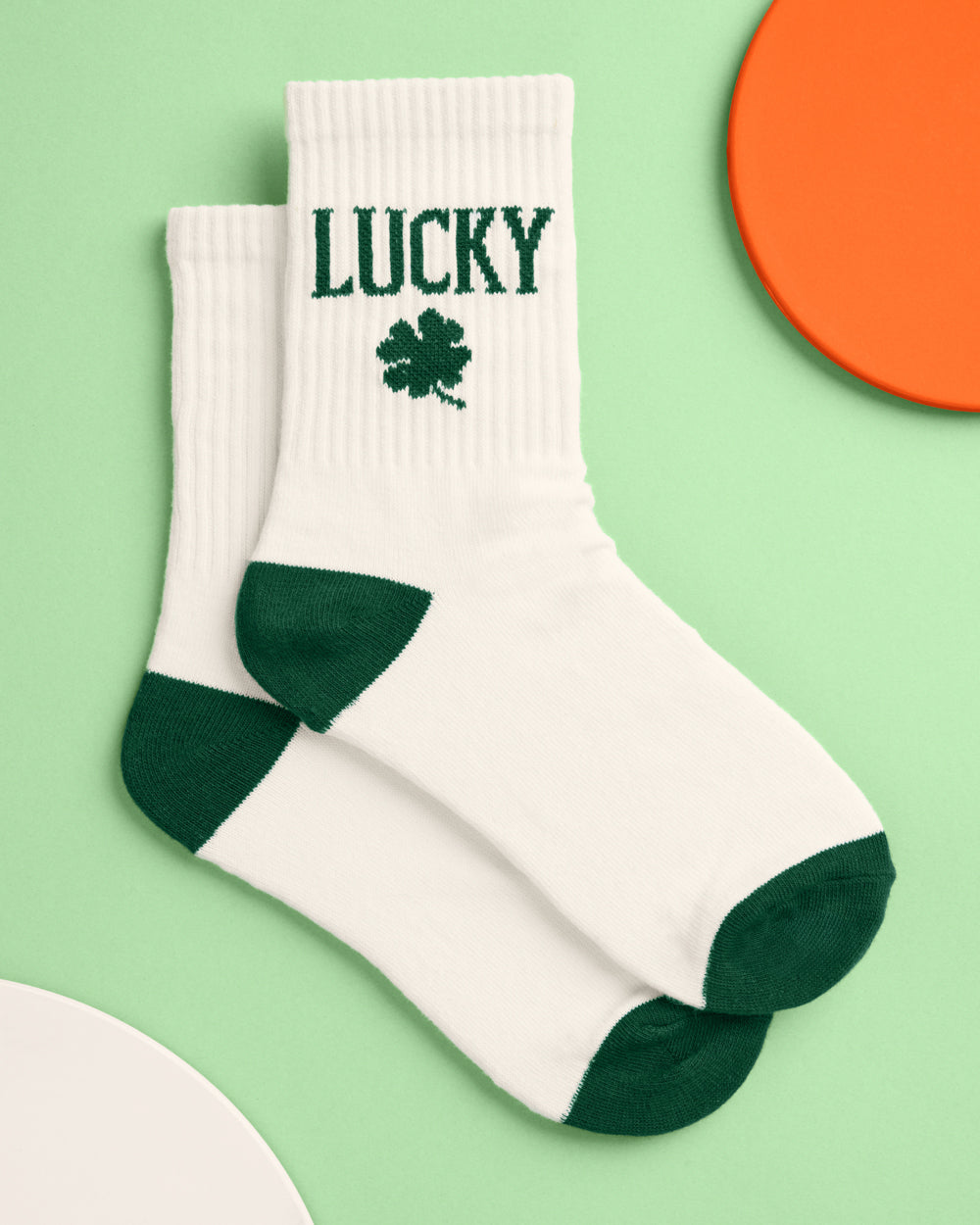 Kiss Me I'm Irish Socks - white tube socks