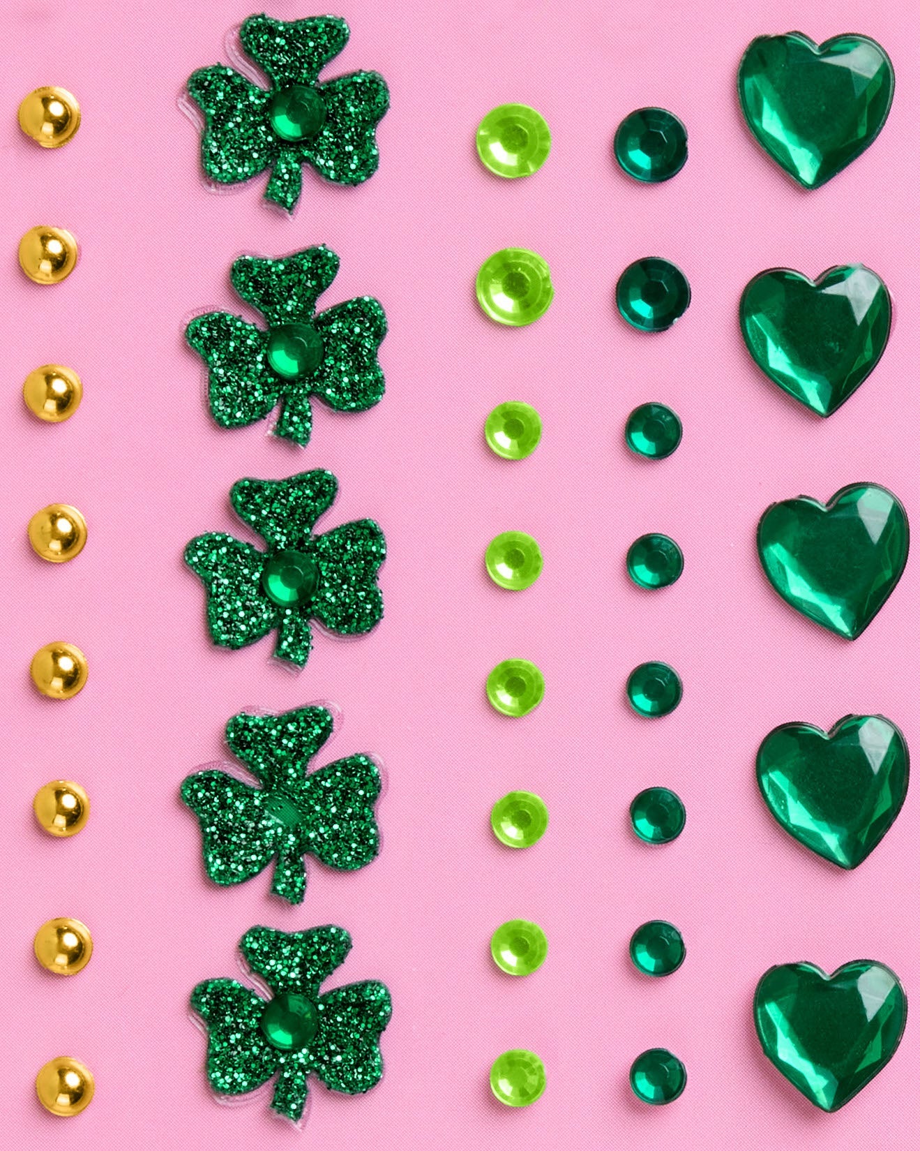St Patty's Face Gems - 84 adhesive face gems
