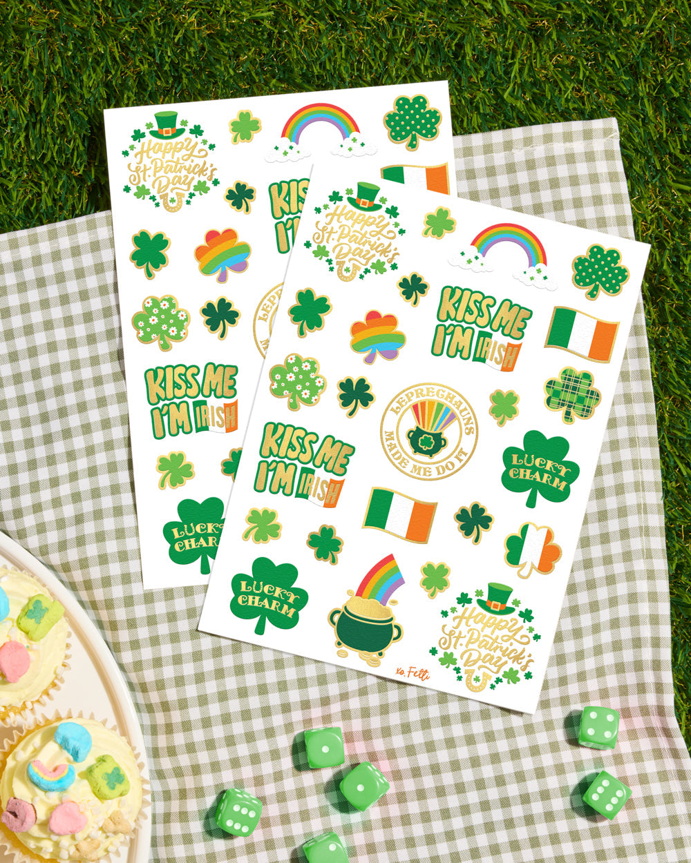 Kiss Me Tats - 50 foil temporary tattoos