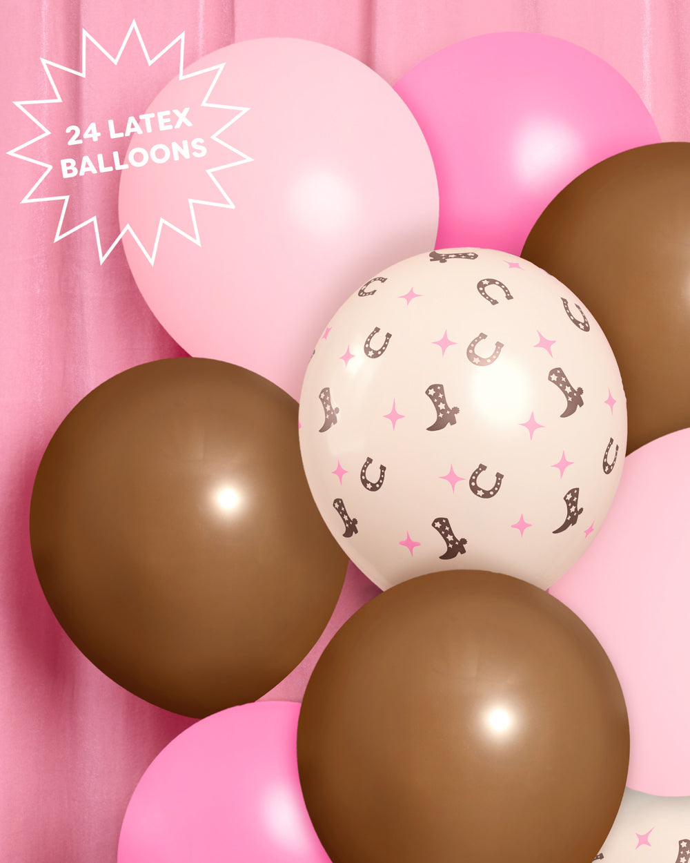 Cowgirl Balloons - 24 latex balloons