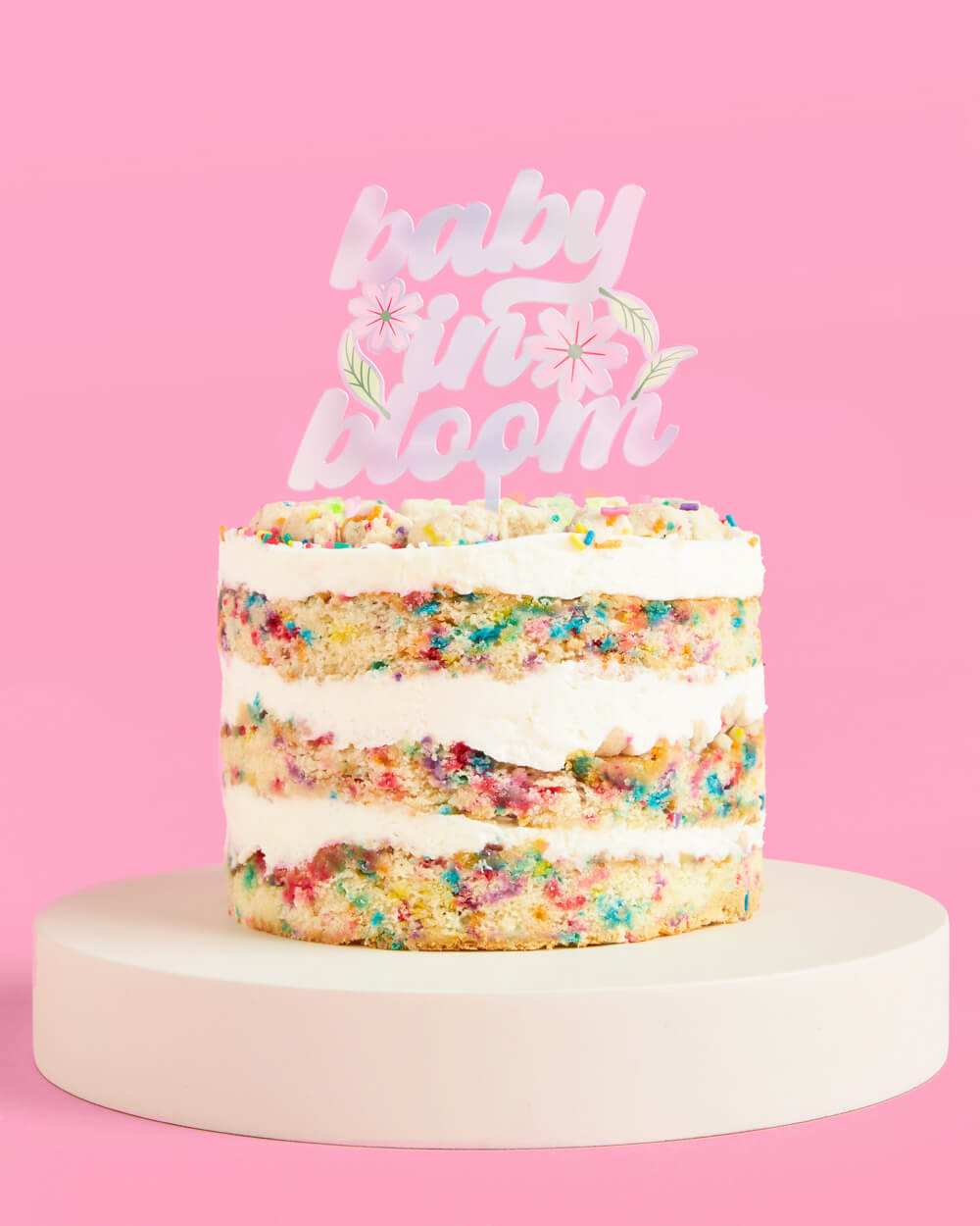 Baby in Bloom Topper - iridescent cake topper