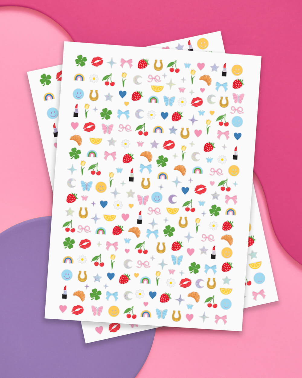 Cute Girl Nail Stickers - 604 adhesive nail stickers