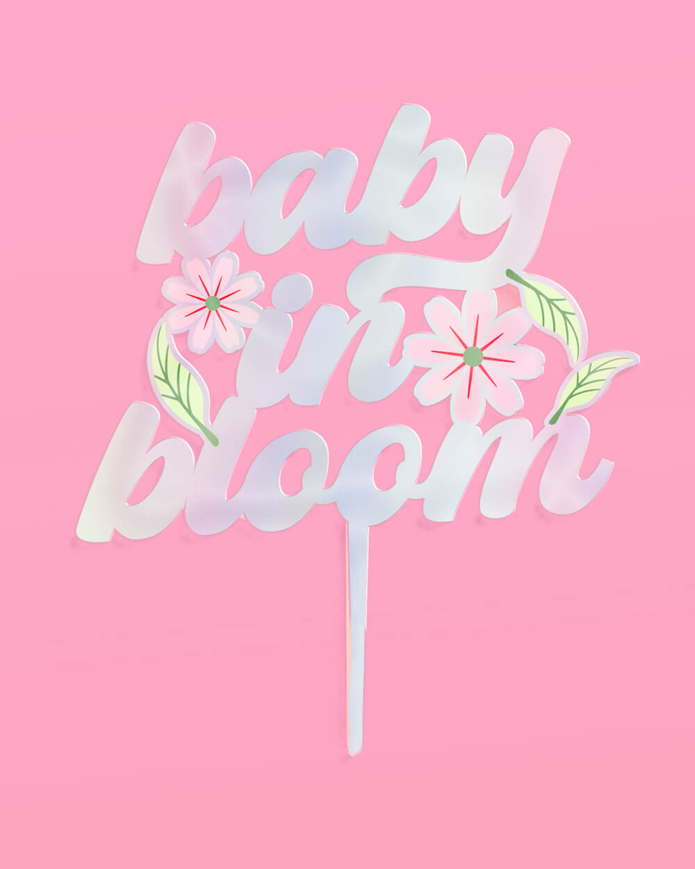 Baby in Bloom Topper - iridescent cake topper