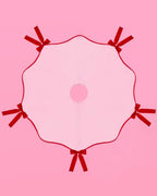 Pretty in Pink Tree Skirt - wavy tree skirt w. bows