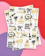 40th Bday Bundle - tats, banner, + straw
