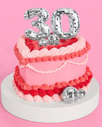 Thirty (30) Disco Topper - 6 pc mirrored cake toppers