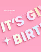 It's Giving Bday Banner - iridescent foil banner