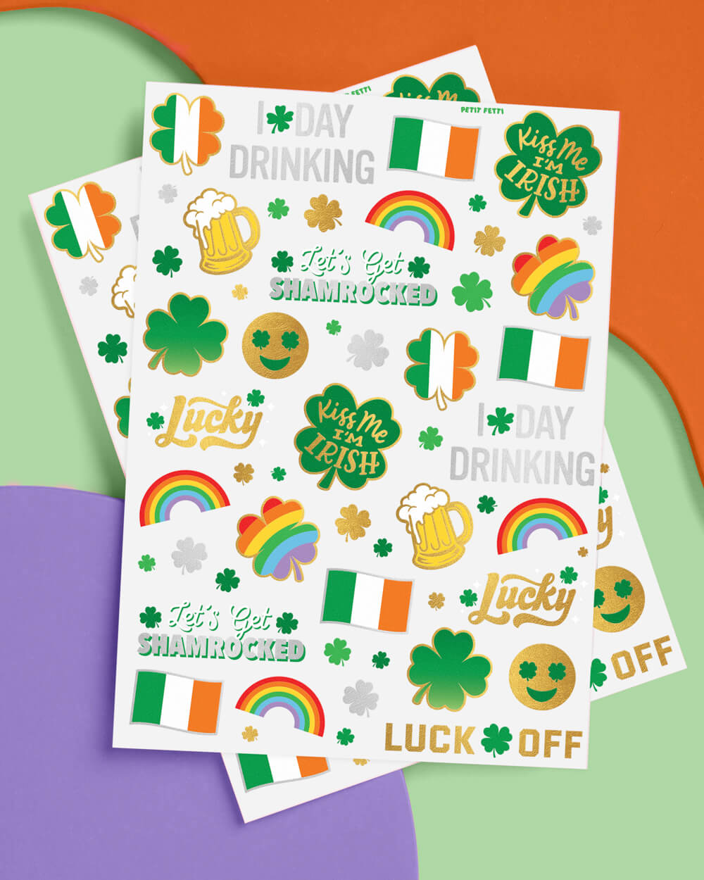 Shamrocked Tats - 54 foil temporary tattoos