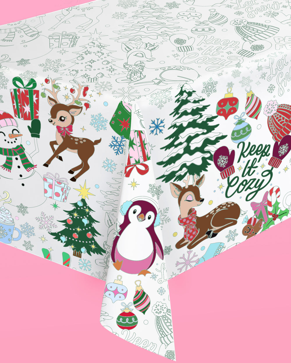 Color Me Merry Tablecloth - coloring tablecloth
