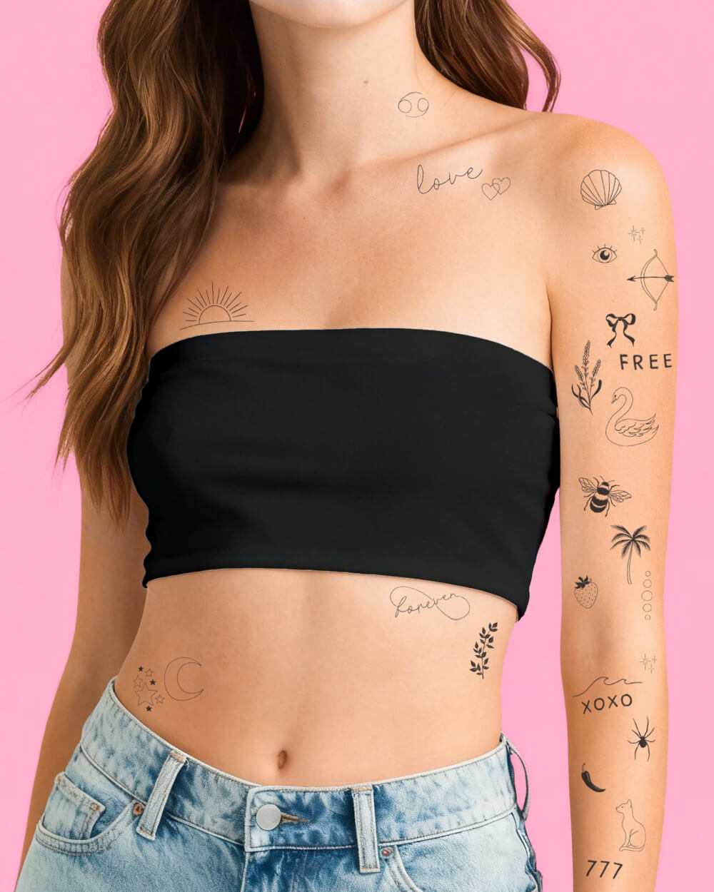 Realistic Fine Line Tattoos - 4 tattoo sheets