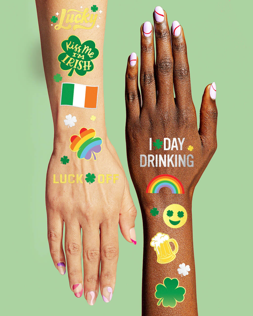 Shamrocked Tats - 54 foil temporary tattoos