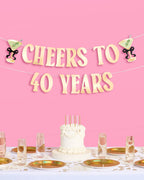 40th Bday Bundle - tats, banner, + straw