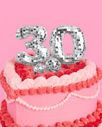 Thirty (30) Disco Topper - 6 pc mirrored cake toppers